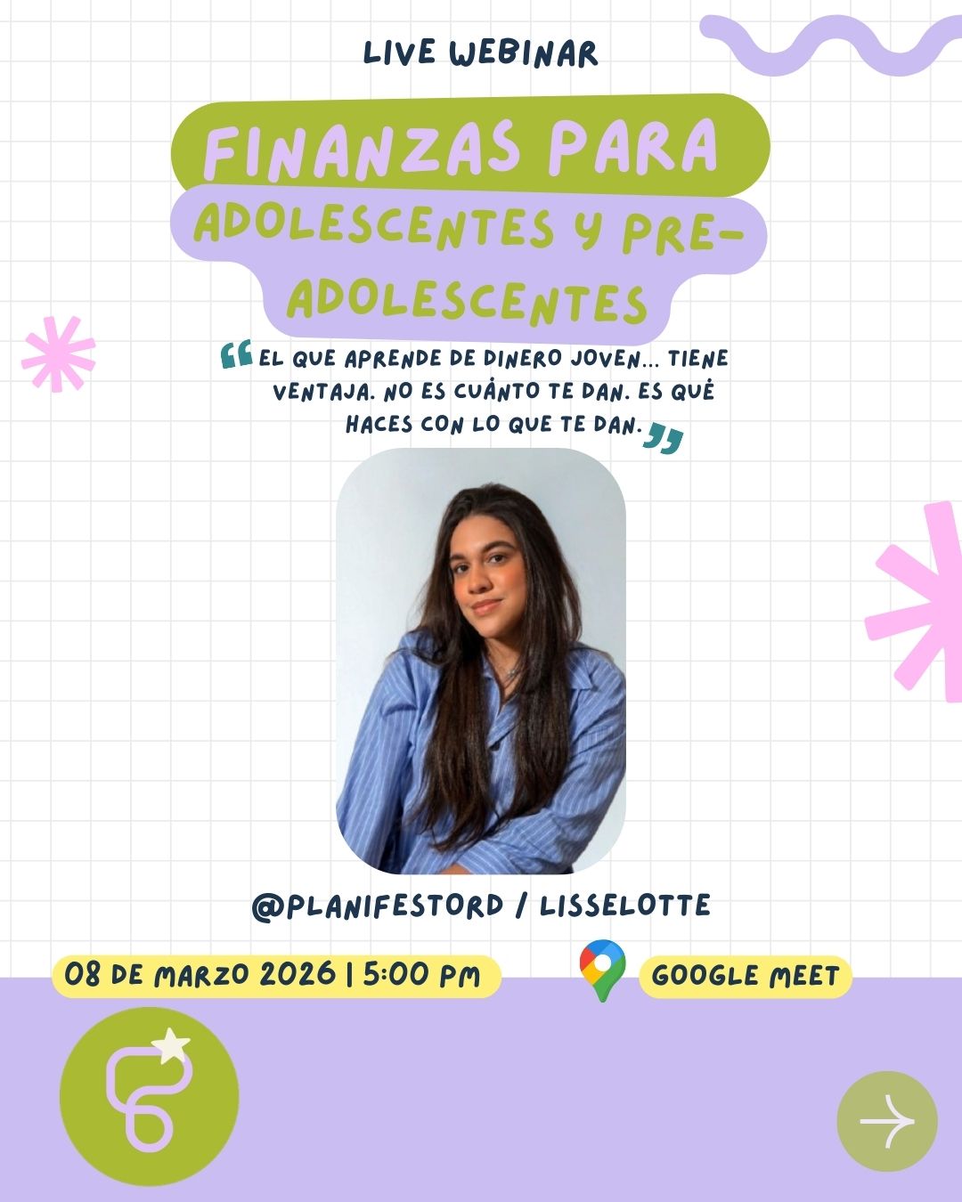 Webinar Finanzas para Jóvenes - Planifesto Teen